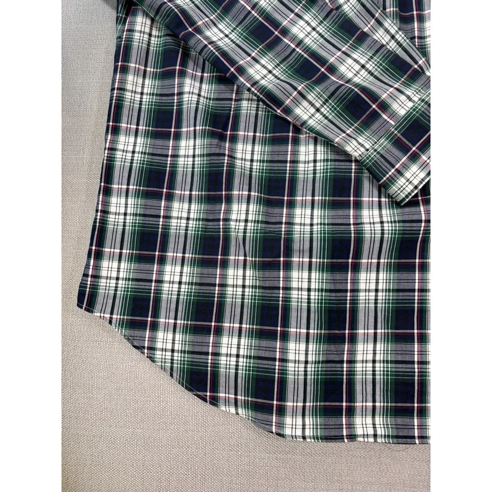 Vintage Polo Ralph Lauren Men's Plaid Classic Fit Button Up Dress Shirt Size L